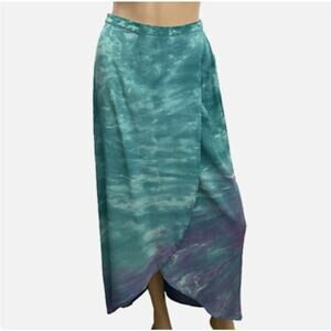 Cynthia Rowley XS silk tie dye wrap maxi skirt
